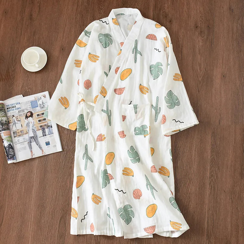 Floral Prints Cotton Robe/Kimono - Cotonii - Pajamas and Loungewear