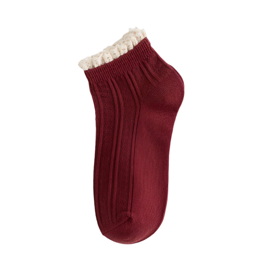 Ankle Cotton Socks with Lace - Cotonii - Pajamas and Loungewear