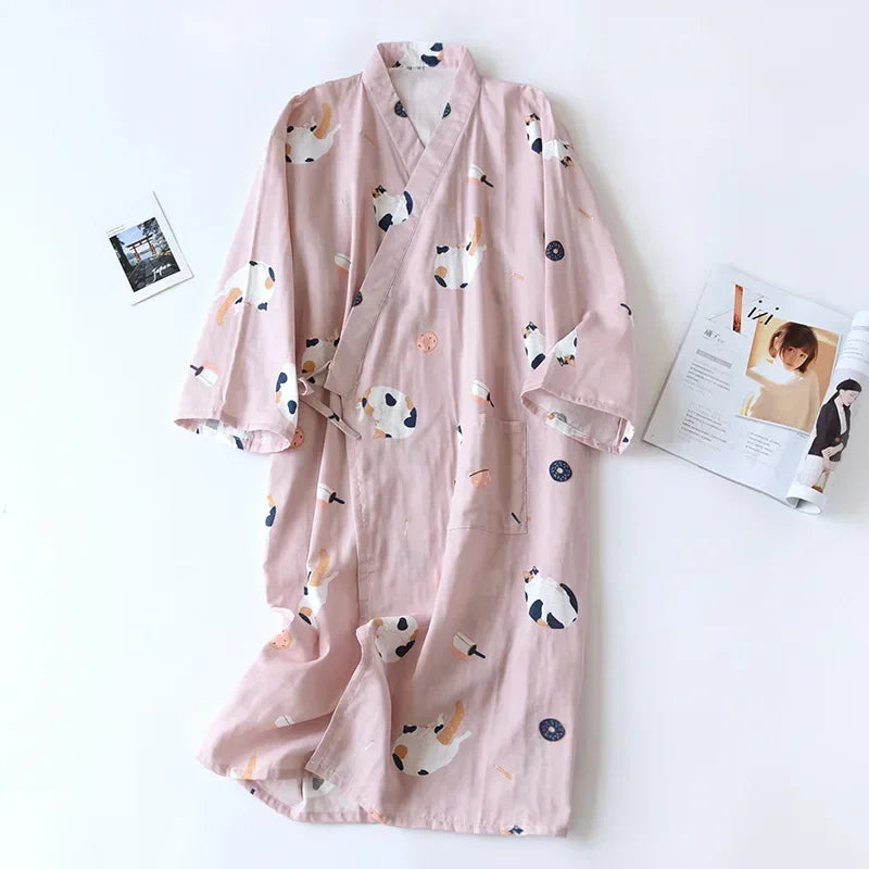 Cats Cotton Robe/Kimono - Cotonii - Pajamas and Loungewear