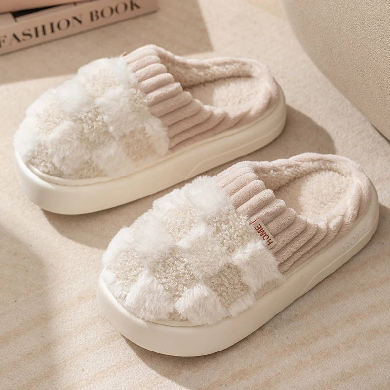 Warm Plaid Slippers - Cotonii - Pajamas and Loungewear