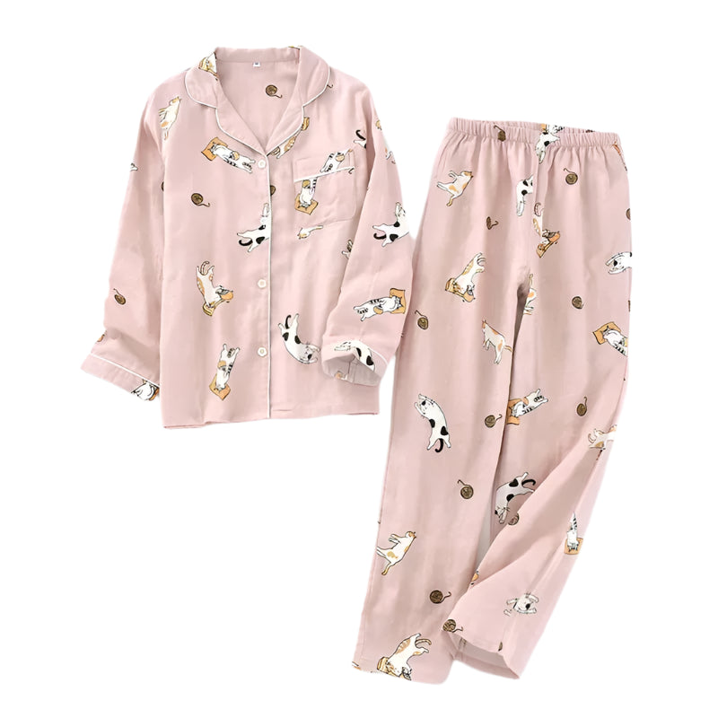 Cats Cotton Pajama Set - Cotonii - Pajamas and Loungewear