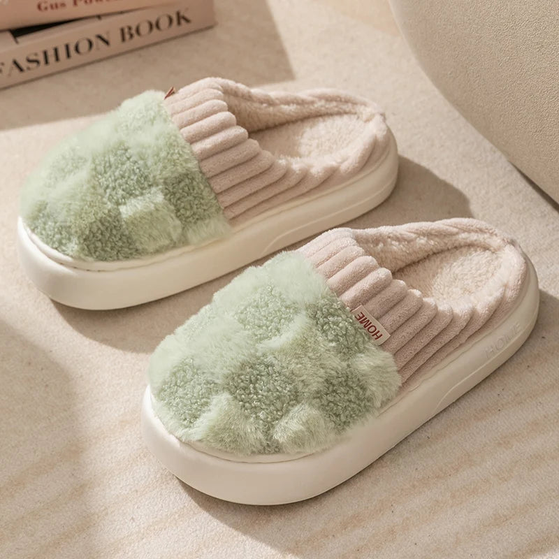 Warm Plaid Slippers - Cotonii - Pajamas and Loungewear