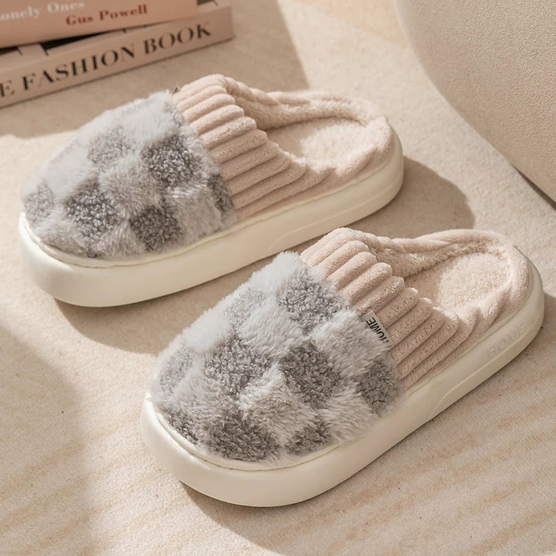 Warm Plaid Slippers - Cotonii - Pajamas and Loungewear