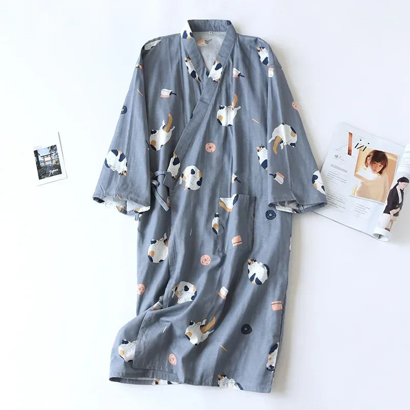 Cats Cotton Robe/Kimono - Cotonii - Pajamas and Loungewear
