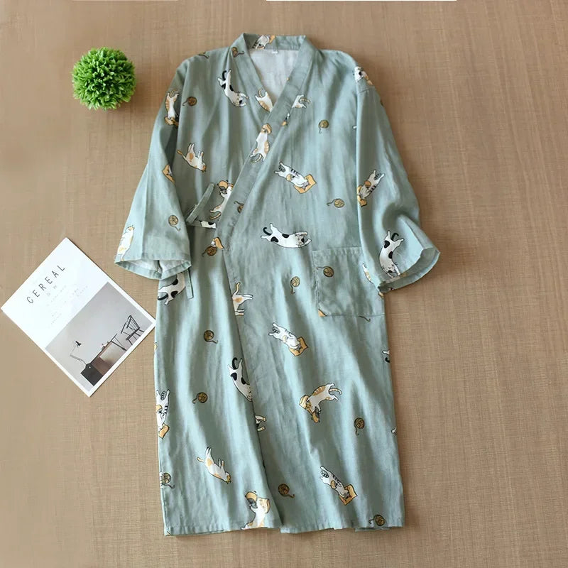 Cats Cotton Robe/Kimono - Cotonii - Pajamas and Loungewear