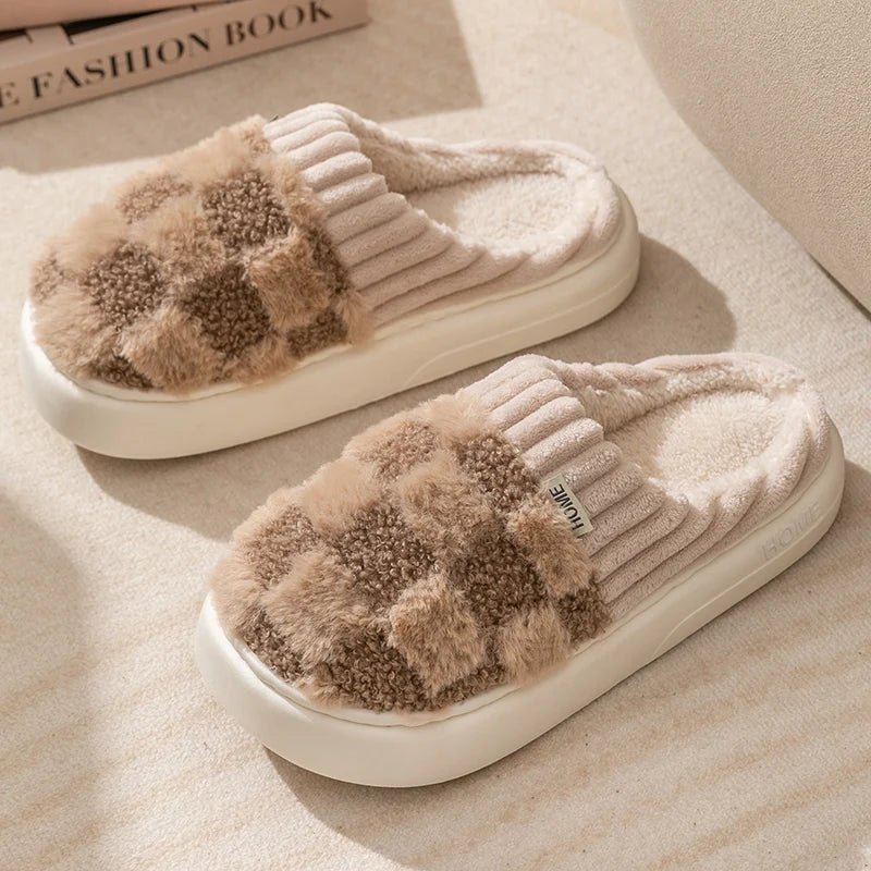 Warm Plaid Slippers - Cotonii - Pajamas and Loungewear