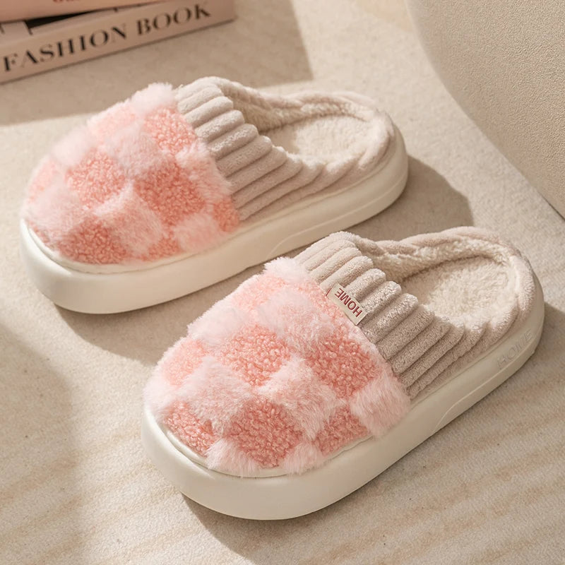 Warm Plaid Slippers - Cotonii - Pajamas and Loungewear