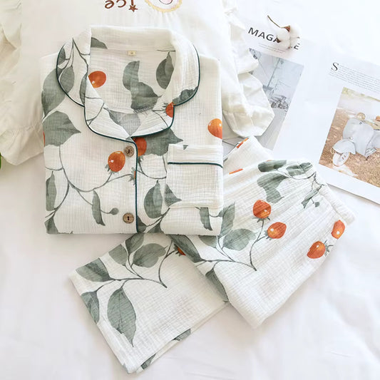 Cherry Tomatoes Cotton Pajama Set - Cotonii - Pajamas and Loungewear