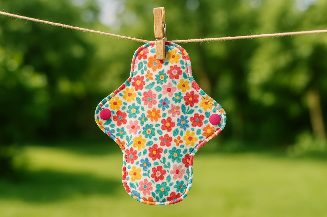 fabric menstrual pad drying outside
