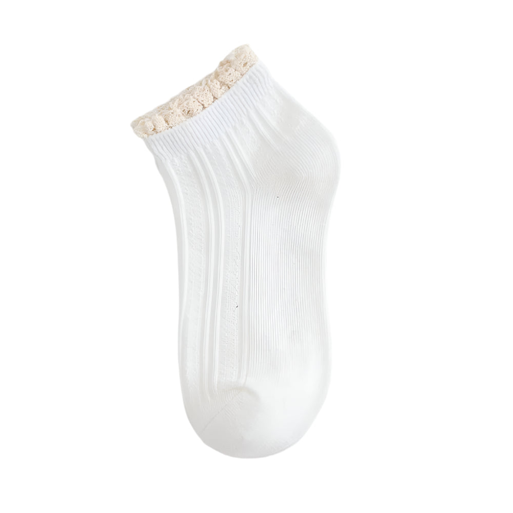 Ankle Cotton Socks with Lace