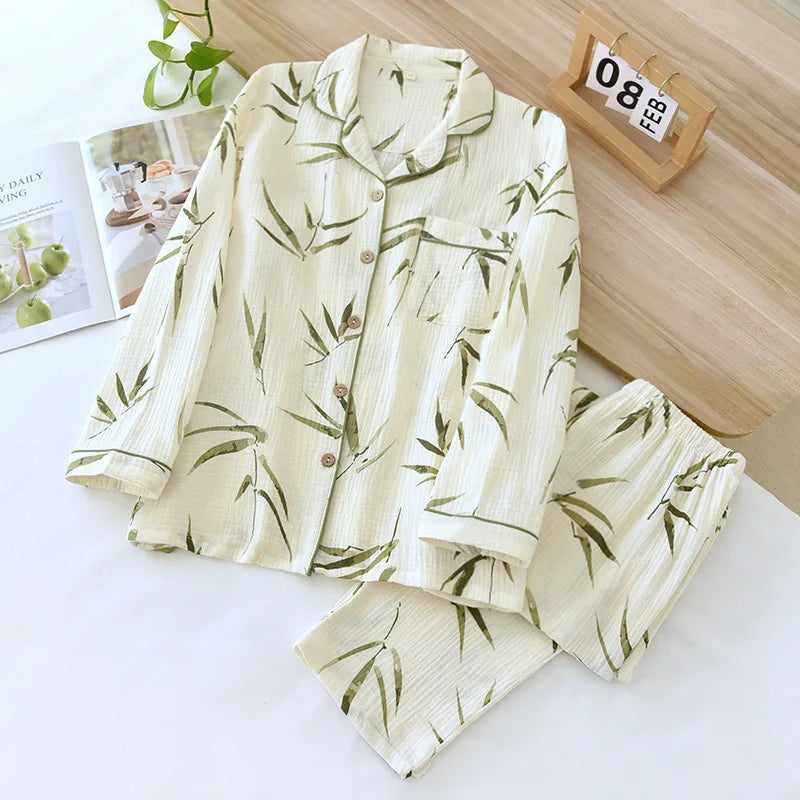 Bamboo Print Pajama Set