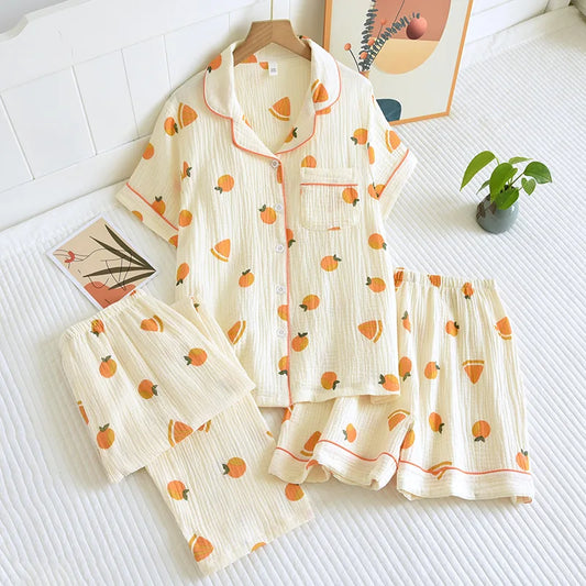 3-Piece Cotton Pajama Set