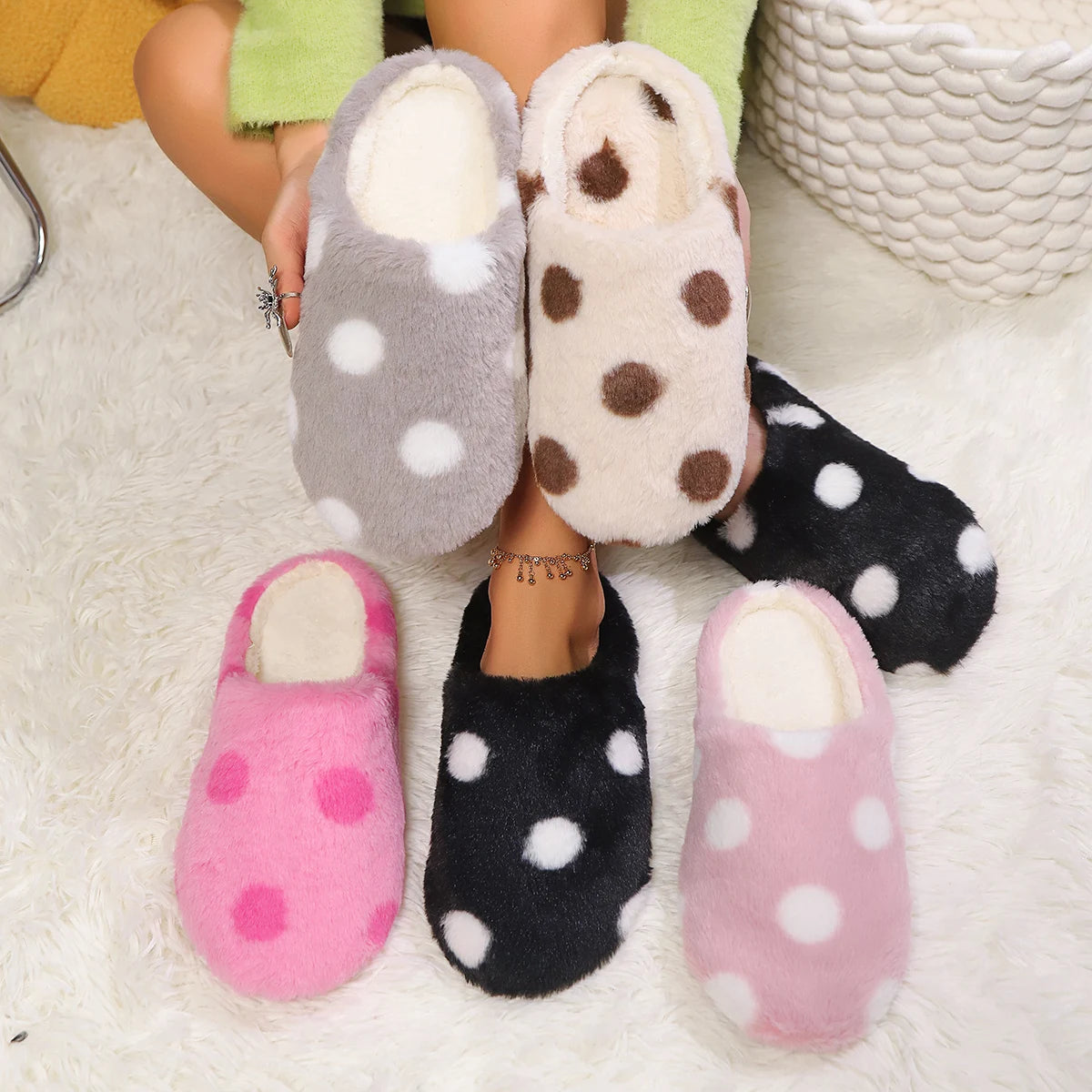 Polka Dot Home Slippers - Cotonii - Pajamas and Loungewear