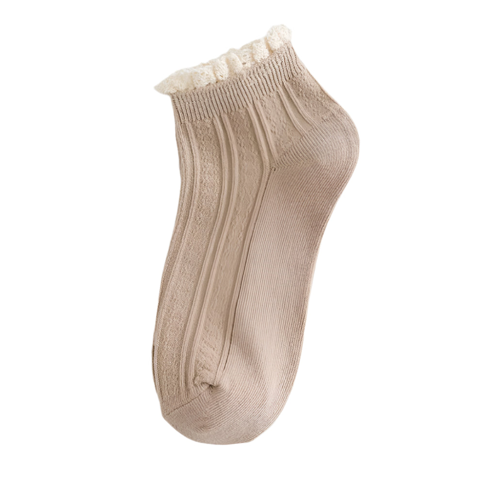 Ankle Cotton Socks with Lace