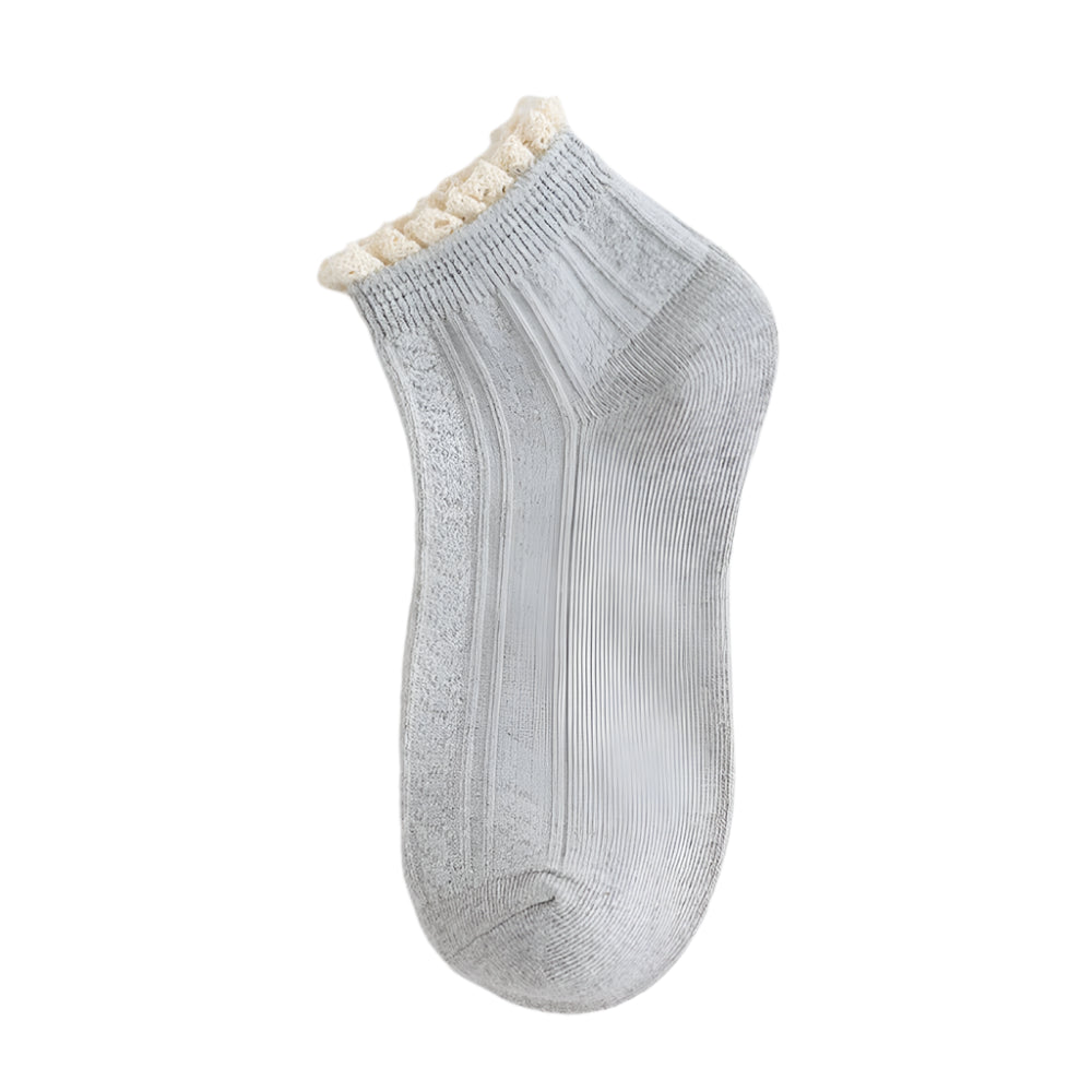 Ankle Cotton Socks with Lace